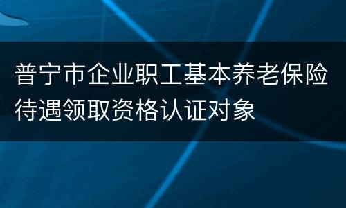 普宁市企业职工基本养老保险待遇领取资格认证对象