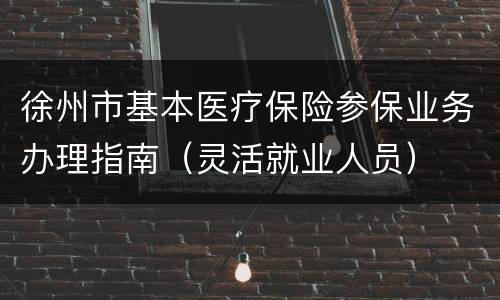 徐州市基本医疗保险参保业务办理指南（灵活就业人员）