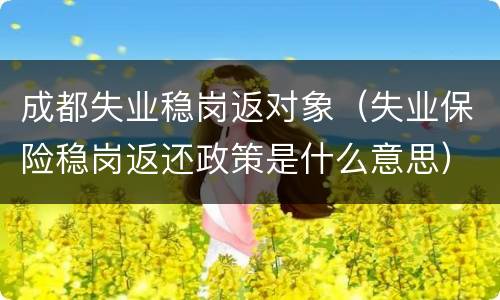 成都失业稳岗返对象（失业保险稳岗返还政策是什么意思）