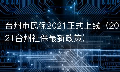 台州市民保2021正式上线（2021台州社保最新政策）