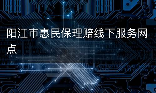 阳江市惠民保理赔线下服务网点