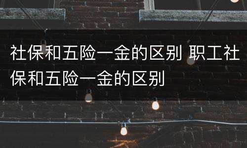 社保和五险一金的区别 职工社保和五险一金的区别
