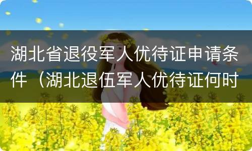 湖北省退役军人优待证申请条件（湖北退伍军人优待证何时发放）