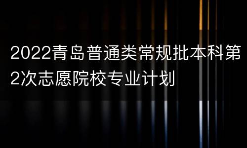 2022青岛普通类常规批本科第2次志愿院校专业计划