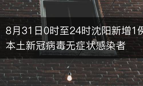 8月31日0时至24时沈阳新增1例本土新冠病毒无症状感染者