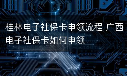 桂林电子社保卡申领流程 广西电子社保卡如何申领