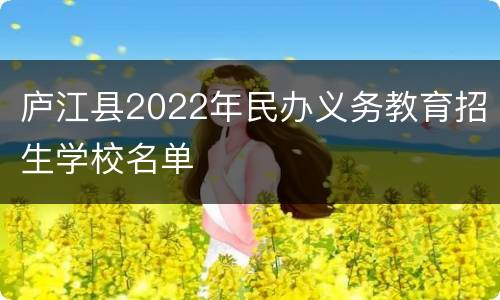 庐江县2022年民办义务教育招生学校名单