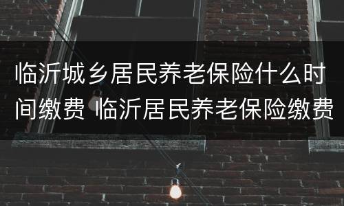 临沂城乡居民养老保险什么时间缴费 临沂居民养老保险缴费今年截止日期