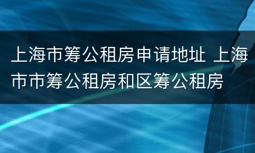 上海市筹公租房申请地址 上海市市筹公租房和区筹公租房
