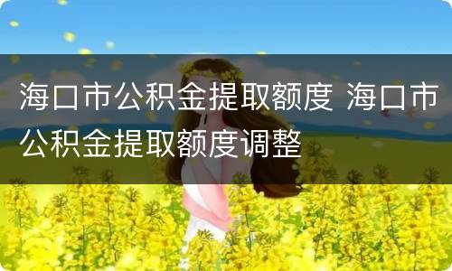 海口市公积金提取额度 海口市公积金提取额度调整
