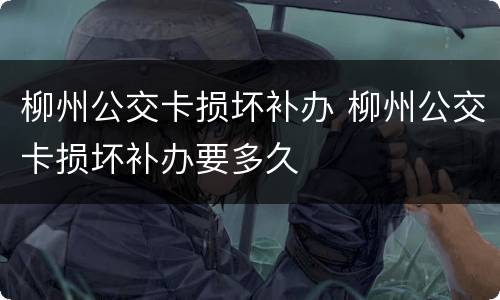 柳州公交卡损坏补办 柳州公交卡损坏补办要多久