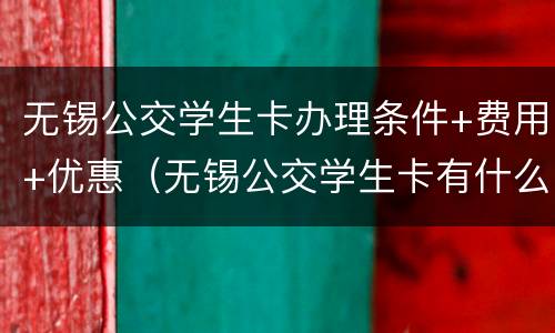 无锡公交学生卡办理条件+费用+优惠（无锡公交学生卡有什么优惠）
