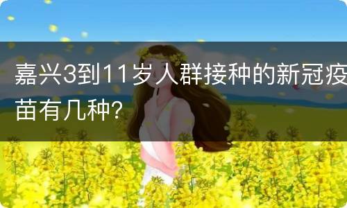 嘉兴3到11岁人群接种的新冠疫苗有几种？