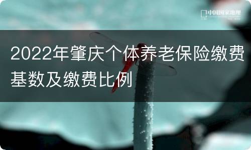 2022年肇庆个体养老保险缴费基数及缴费比例