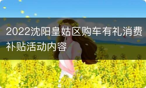 2022沈阳皇姑区购车有礼消费补贴活动内容