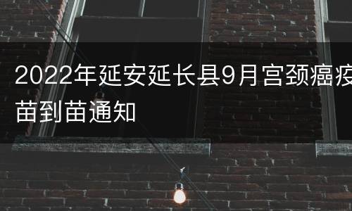 2022年延安延长县9月宫颈癌疫苗到苗通知