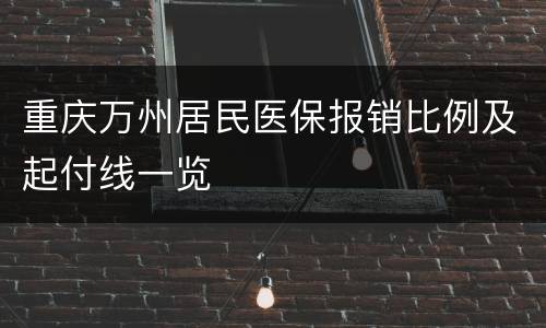 重庆万州居民医保报销比例及起付线一览