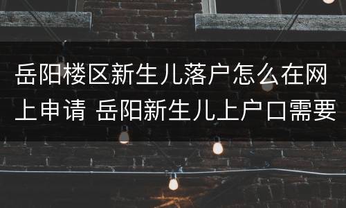岳阳楼区新生儿落户怎么在网上申请 岳阳新生儿上户口需要带什么资料