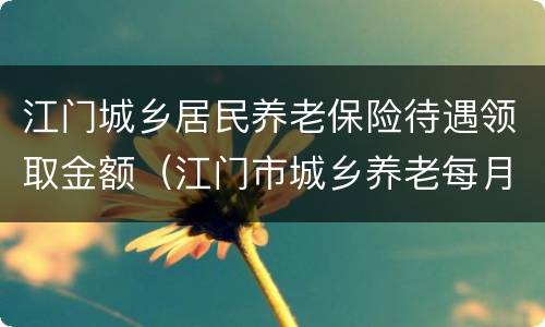 江门城乡居民养老保险待遇领取金额（江门市城乡养老每月多少元）