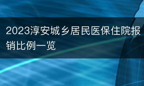 2023淳安城乡居民医保住院报销比例一览