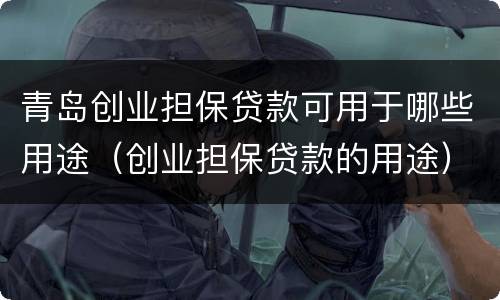青岛创业担保贷款可用于哪些用途（创业担保贷款的用途）