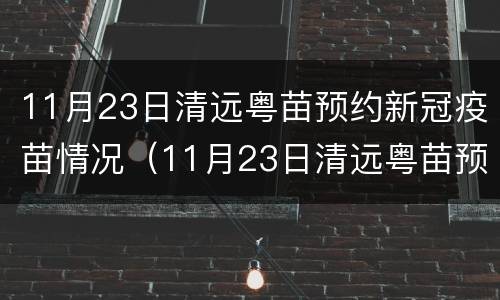 11月23日清远粤苗预约新冠疫苗情况（11月23日清远粤苗预约新冠疫苗情况表）