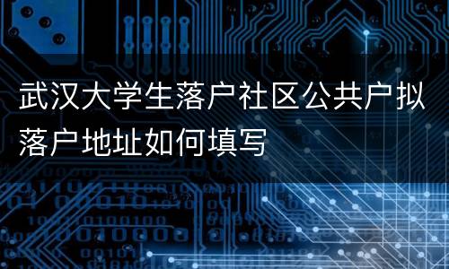 武汉大学生落户社区公共户拟落户地址如何填写