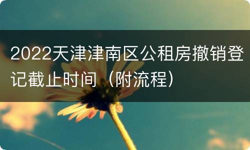 2022天津津南区公租房撤销登记截止时间（附流程）