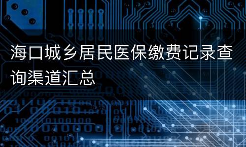 海口城乡居民医保缴费记录查询渠道汇总