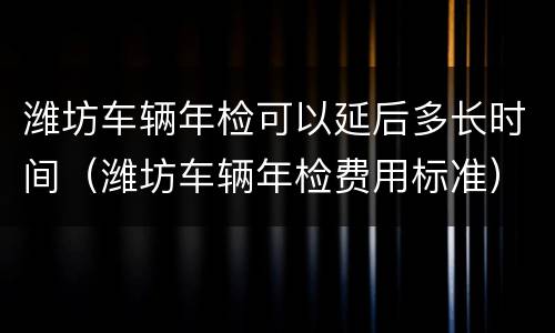 潍坊车辆年检可以延后多长时间（潍坊车辆年检费用标准）