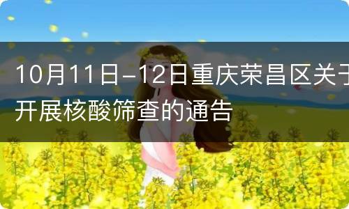 10月11日-12日重庆荣昌区关于开展核酸筛查的通告
