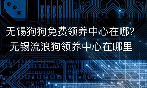 无锡狗狗免费领养中心在哪？ 无锡流浪狗领养中心在哪里