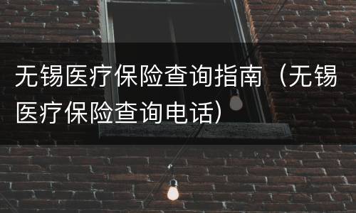 无锡医疗保险查询指南（无锡医疗保险查询电话）