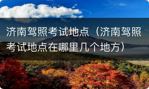 济南驾照考试地点（济南驾照考试地点在哪里几个地方）