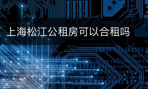上海松江公租房可以合租吗