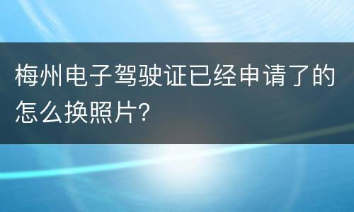 梅州电子驾驶证已经申请了的怎么换照片？