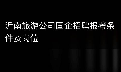 沂南旅游公司国企招聘报考条件及岗位