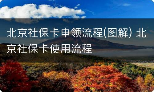 北京社保卡申领流程(图解) 北京社保卡使用流程