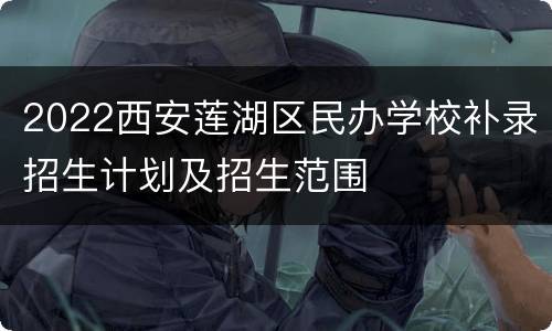2022西安莲湖区民办学校补录招生计划及招生范围