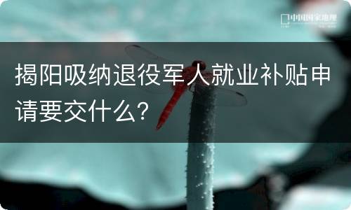 揭阳吸纳退役军人就业补贴申请要交什么？