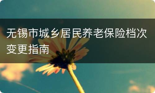 无锡市城乡居民养老保险档次变更指南