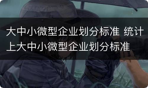 大中小微型企业划分标准 统计上大中小微型企业划分标准