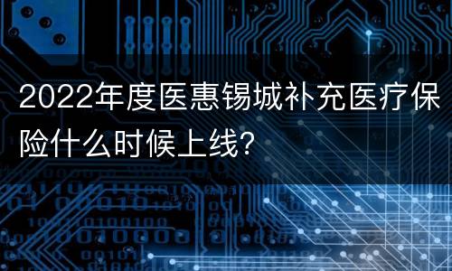 2022年度医惠锡城补充医疗保险什么时候上线？