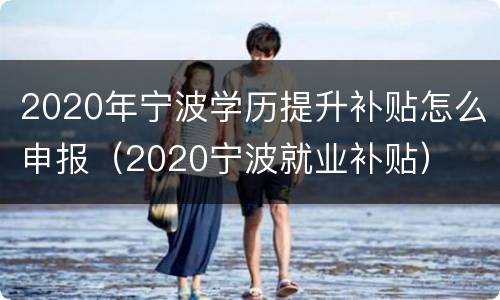 2020年宁波学历提升补贴怎么申报（2020宁波就业补贴）