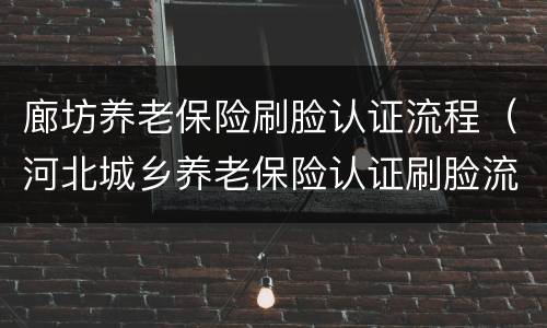 廊坊养老保险刷脸认证流程（河北城乡养老保险认证刷脸流程）