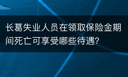 长葛失业人员在领取保险金期间死亡可享受哪些待遇？