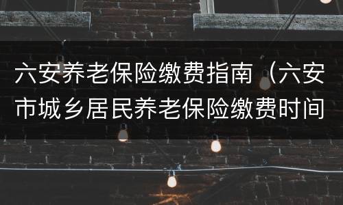 六安养老保险缴费指南（六安市城乡居民养老保险缴费时间）