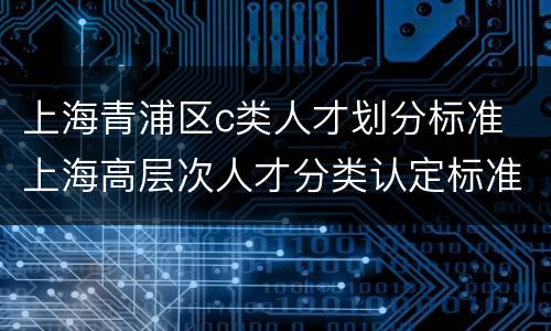 上海青浦区c类人才划分标准 上海高层次人才分类认定标准