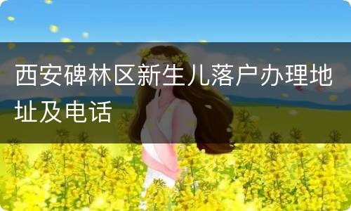 西安碑林区新生儿落户办理地址及电话