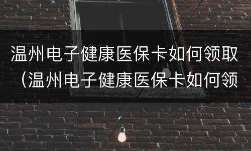 温州电子健康医保卡如何领取（温州电子健康医保卡如何领取补贴）